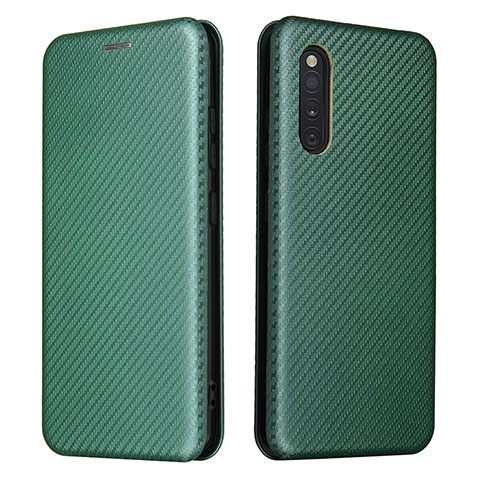 Custodia Portafoglio In Pelle Cover con Supporto L02Z per Samsung Galaxy A41 SC-41A Verde