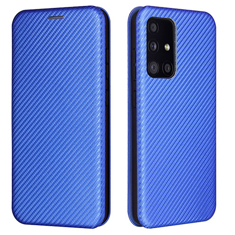 Custodia Portafoglio In Pelle Cover con Supporto L02Z per Samsung Galaxy A52 4G Blu