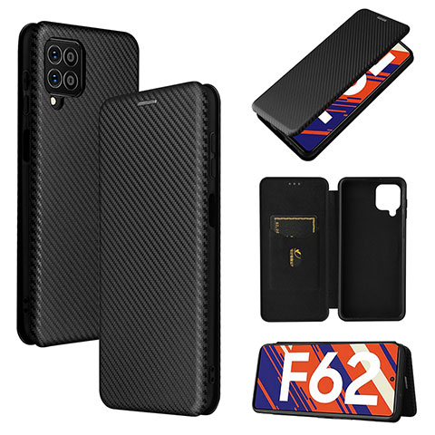 Custodia Portafoglio In Pelle Cover con Supporto L02Z per Samsung Galaxy F62 5G Nero