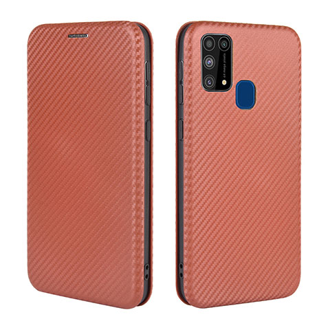 Custodia Portafoglio In Pelle Cover con Supporto L02Z per Samsung Galaxy M31 Marrone