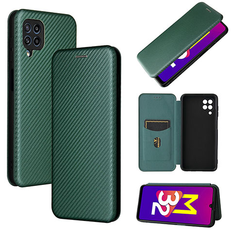 Custodia Portafoglio In Pelle Cover con Supporto L02Z per Samsung Galaxy M32 4G Verde