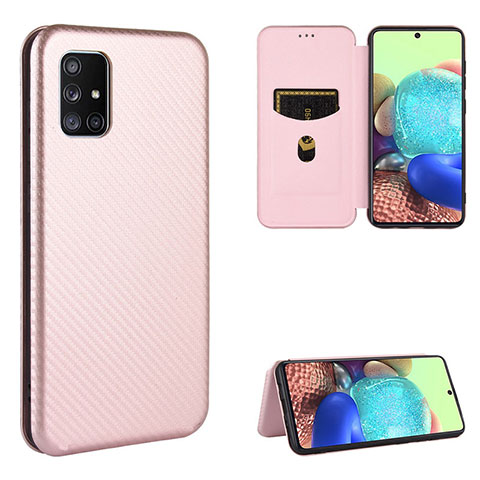 Custodia Portafoglio In Pelle Cover con Supporto L02Z per Samsung Galaxy M40S Oro Rosa