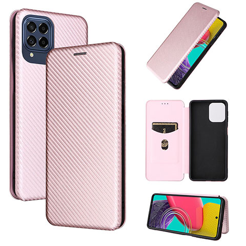 Custodia Portafoglio In Pelle Cover con Supporto L02Z per Samsung Galaxy M53 5G Oro Rosa