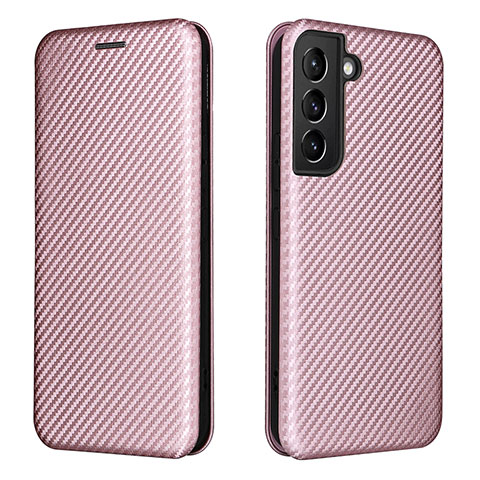 Custodia Portafoglio In Pelle Cover con Supporto L02Z per Samsung Galaxy S22 Plus 5G Oro Rosa