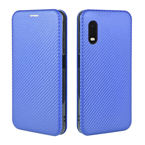 Custodia Portafoglio In Pelle Cover con Supporto L02Z per Samsung Galaxy XCover Pro Blu