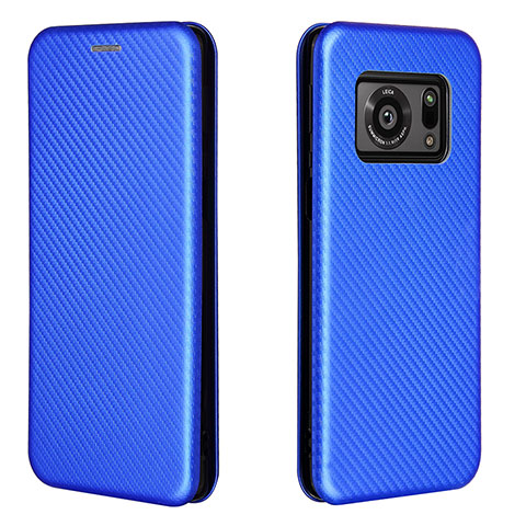 Custodia Portafoglio In Pelle Cover con Supporto L02Z per Sharp Aquos R6 Blu