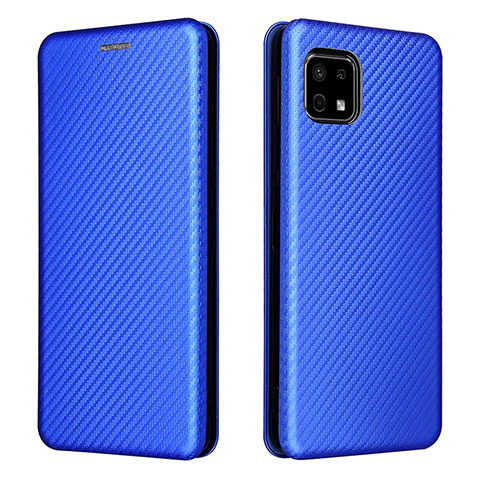 Custodia Portafoglio In Pelle Cover con Supporto L02Z per Sharp Aquos Sense6 Blu