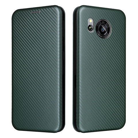 Custodia Portafoglio In Pelle Cover con Supporto L02Z per Sharp Aquos Sense7 Plus Verde