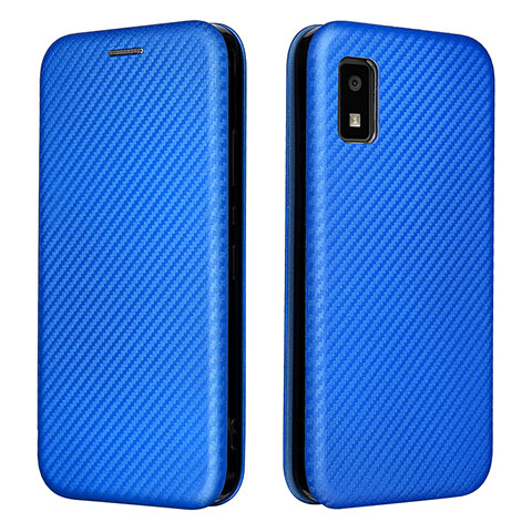 Custodia Portafoglio In Pelle Cover con Supporto L02Z per Sharp Aquos wish Blu