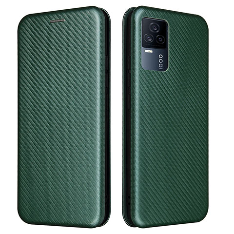 Custodia Portafoglio In Pelle Cover con Supporto L02Z per Vivo iQOO 7 Legend 5G Verde