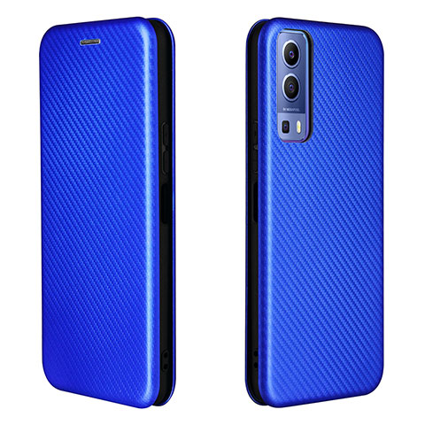 Custodia Portafoglio In Pelle Cover con Supporto L02Z per Vivo Y72 5G Blu