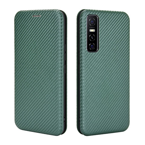 Custodia Portafoglio In Pelle Cover con Supporto L02Z per Vivo Y73s 5G Verde