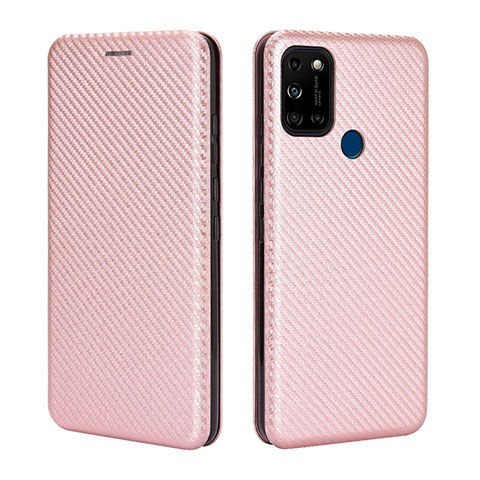 Custodia Portafoglio In Pelle Cover con Supporto L02Z per Wiko View5 Oro Rosa