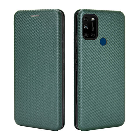 Custodia Portafoglio In Pelle Cover con Supporto L02Z per Wiko View5 Verde