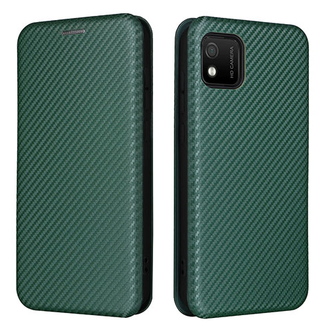 Custodia Portafoglio In Pelle Cover con Supporto L02Z per Wiko Y52 Verde