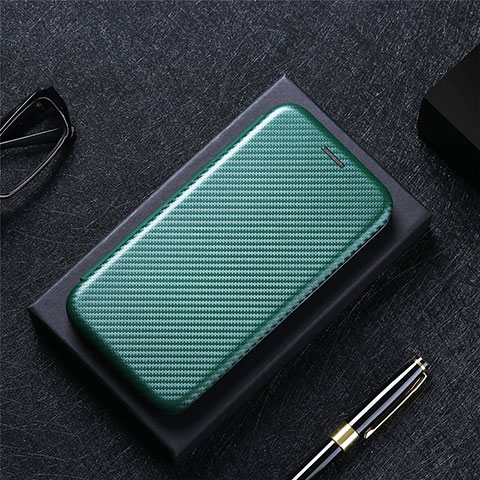 Custodia Portafoglio In Pelle Cover con Supporto L02Z per Xiaomi Black Shark 5 Pro 5G Verde