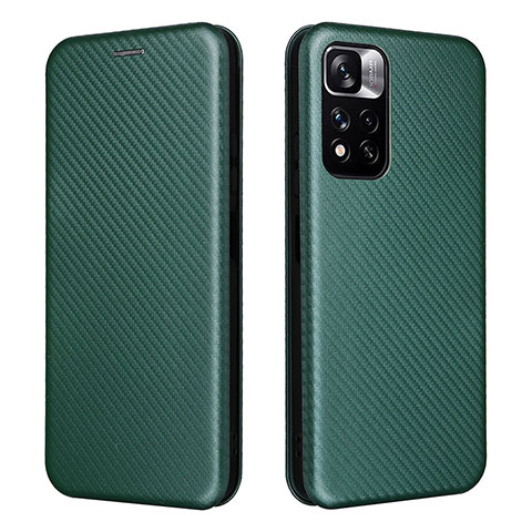 Custodia Portafoglio In Pelle Cover con Supporto L02Z per Xiaomi Poco M4 Pro 5G Verde