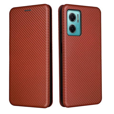 Custodia Portafoglio In Pelle Cover con Supporto L02Z per Xiaomi Redmi 10 5G Marrone