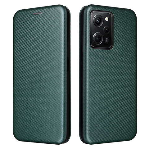 Custodia Portafoglio In Pelle Cover con Supporto L02Z per Xiaomi Redmi Note 12 Pro Speed 5G Verde