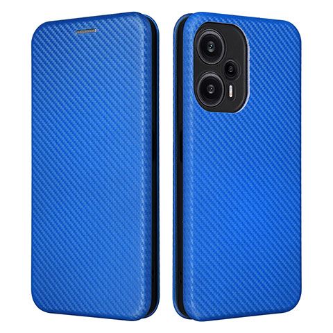 Custodia Portafoglio In Pelle Cover con Supporto L02Z per Xiaomi Redmi Note 12 Turbo 5G Blu