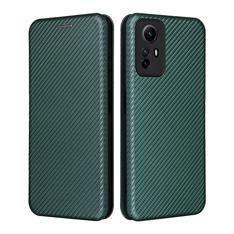 Custodia Portafoglio In Pelle Cover con Supporto L02Z per Xiaomi Redmi Note 12S Verde