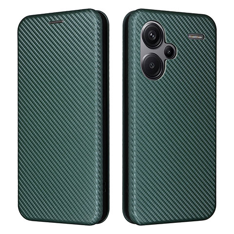 Custodia Portafoglio In Pelle Cover con Supporto L02Z per Xiaomi Redmi Note 13 Pro+ Plus 5G Verde