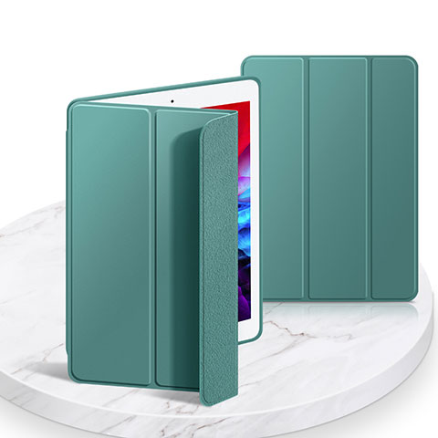 Custodia Portafoglio In Pelle Cover con Supporto L03 per Apple iPad 10.2 (2019) Verde Notte