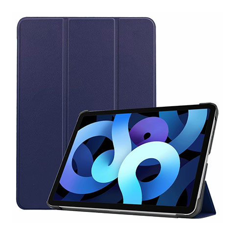 Custodia Portafoglio In Pelle Cover con Supporto L03 per Apple iPad Air 5 10.9 (2022) Blu Notte