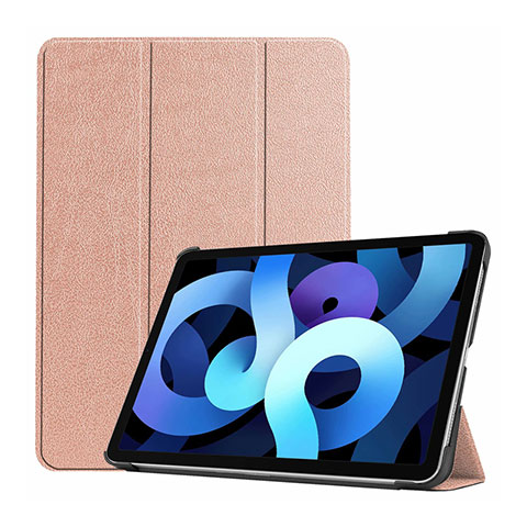 Custodia Portafoglio In Pelle Cover con Supporto L03 per Apple iPad Air 5 10.9 (2022) Oro Rosa