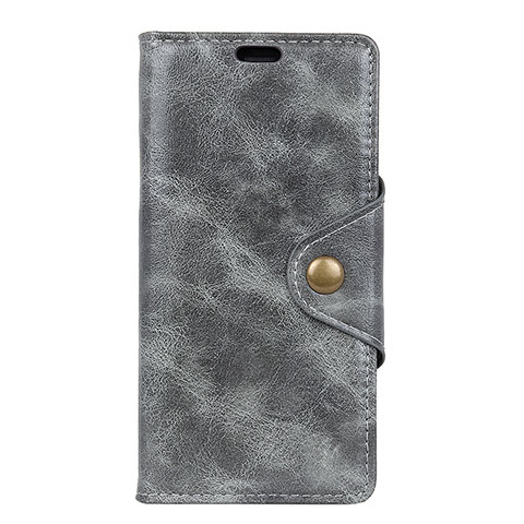 Custodia Portafoglio In Pelle Cover con Supporto L03 per Asus ZenFone Live L1 ZA550KL Grigio