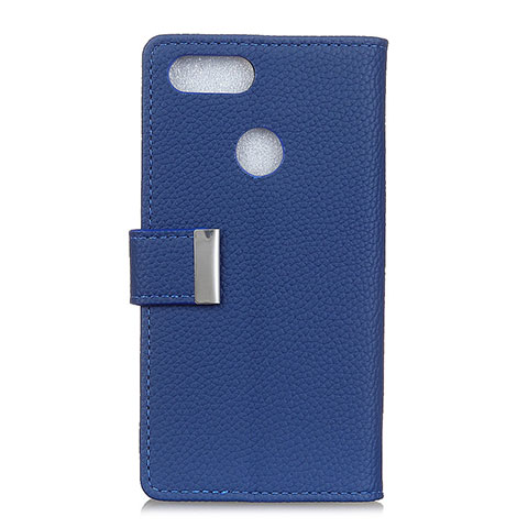 Custodia Portafoglio In Pelle Cover con Supporto L03 per Asus Zenfone Max Plus M1 ZB570TL Blu