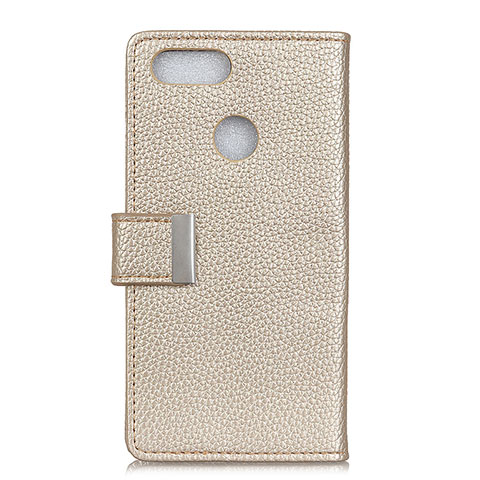 Custodia Portafoglio In Pelle Cover con Supporto L03 per Asus Zenfone Max Plus M1 ZB570TL Oro