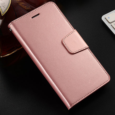 Custodia Portafoglio In Pelle Cover con Supporto L03 per Huawei Honor 8X Oro Rosa