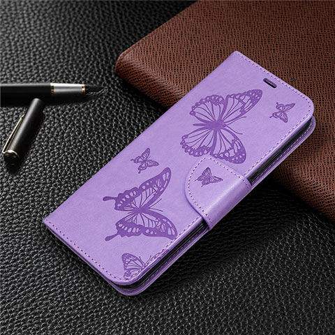 Custodia Portafoglio In Pelle Cover con Supporto L03 per Huawei Honor 9C Viola