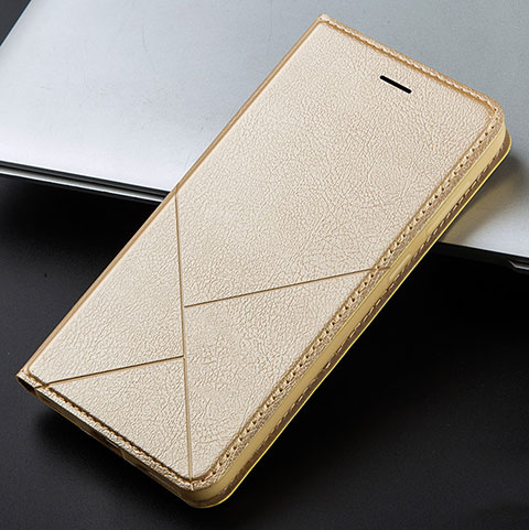 Custodia Portafoglio In Pelle Cover con Supporto L03 per Huawei Y9 Prime (2019) Oro