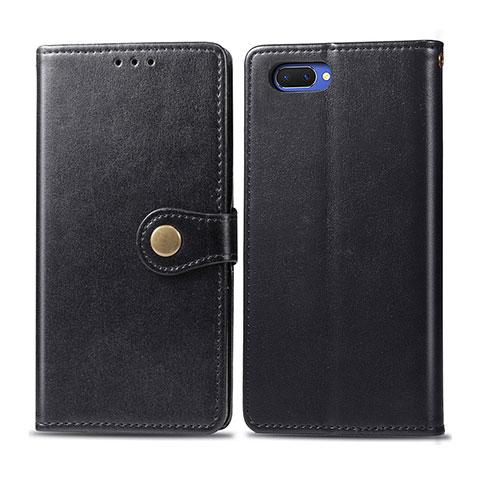 Custodia Portafoglio In Pelle Cover con Supporto L03 per Oppo A5 Nero