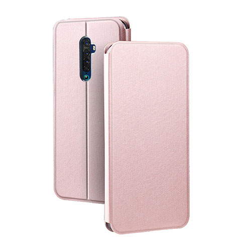 Custodia Portafoglio In Pelle Cover con Supporto L03 per Oppo Reno2 Oro Rosa