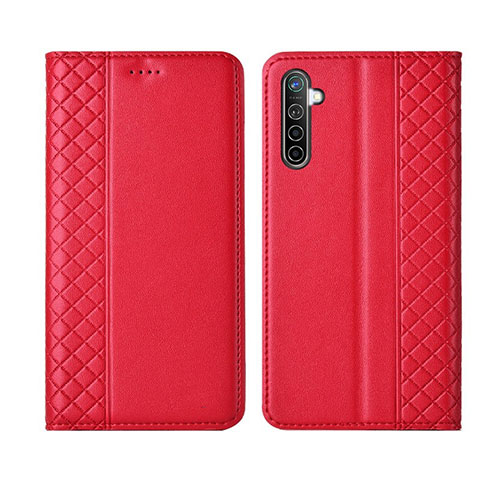 Custodia Portafoglio In Pelle Cover con Supporto L03 per Realme XT Rosso