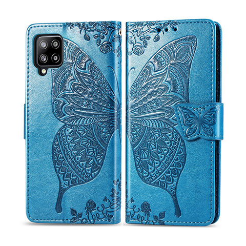 Custodia Portafoglio In Pelle Cover con Supporto L03 per Samsung Galaxy A42 5G Cielo Blu