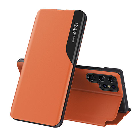 Custodia Portafoglio In Pelle Cover con Supporto L03 per Samsung Galaxy S25 Ultra 5G Arancione