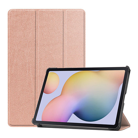 Custodia Portafoglio In Pelle Cover con Supporto L03 per Samsung Galaxy Tab S7 4G 11 SM-T875 Oro Rosa