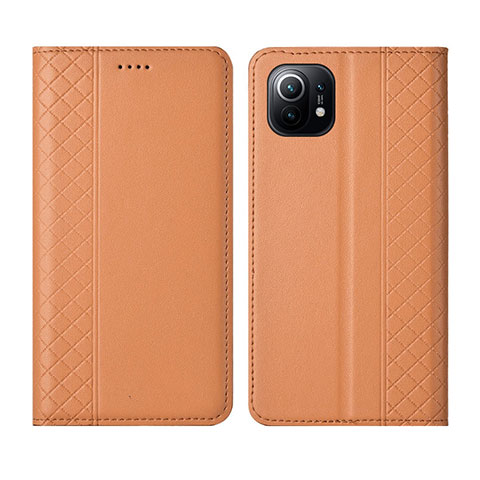 Custodia Portafoglio In Pelle Cover con Supporto L03 per Xiaomi Mi 11 Lite 5G NE Arancione