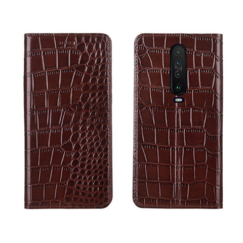 Custodia Portafoglio In Pelle Cover con Supporto L03 per Xiaomi Poco X2 Marrone