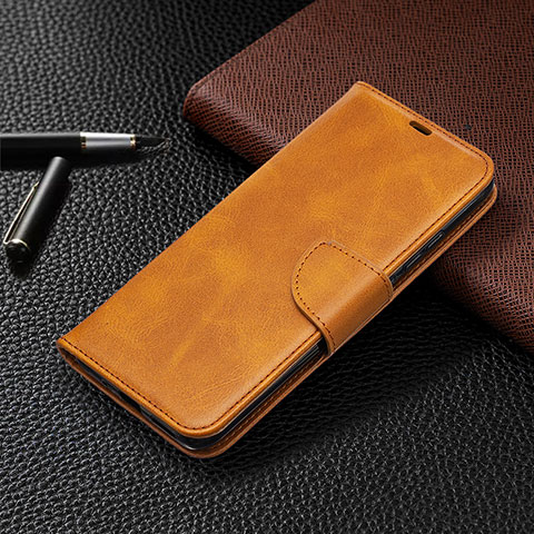 Custodia Portafoglio In Pelle Cover con Supporto L03 per Xiaomi Redmi 9 Activ Arancione