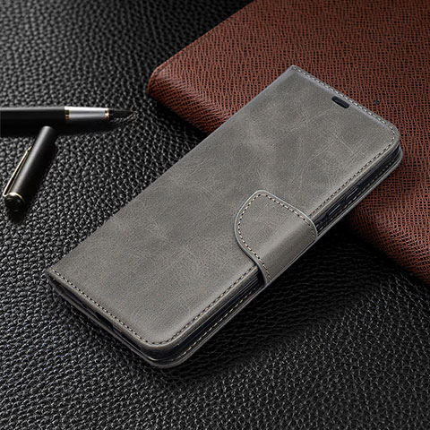 Custodia Portafoglio In Pelle Cover con Supporto L03 per Xiaomi Redmi 9 India Grigio