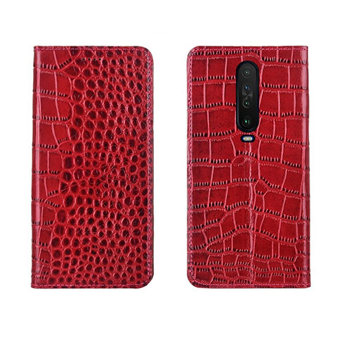 Custodia Portafoglio In Pelle Cover con Supporto L03 per Xiaomi Redmi K30 4G Rosso