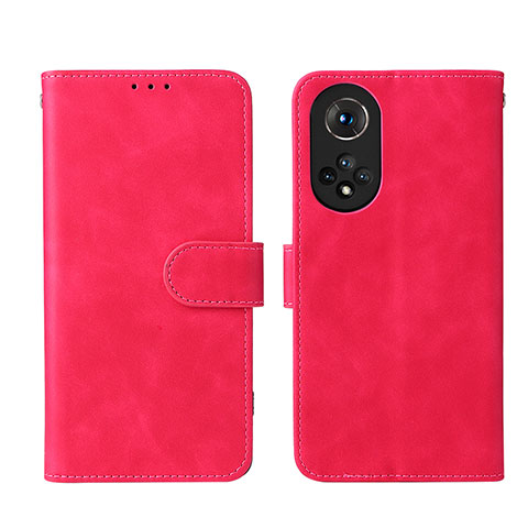 Custodia Portafoglio In Pelle Cover con Supporto L03Z per Huawei Honor 50 5G Rosa Caldo