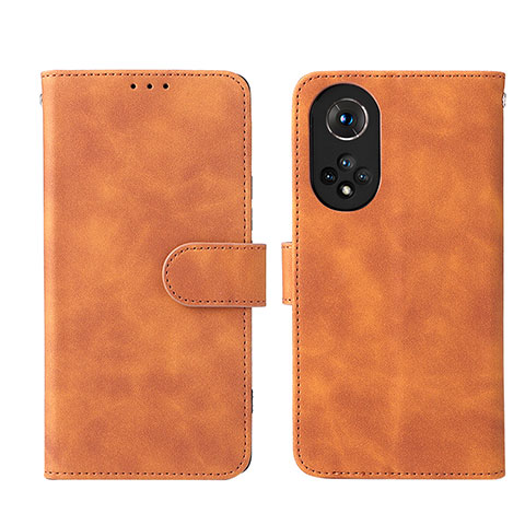 Custodia Portafoglio In Pelle Cover con Supporto L03Z per Huawei Nova 9 Marrone