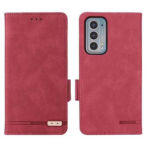 Custodia Portafoglio In Pelle Cover con Supporto L03Z per Motorola Moto Edge 20 5G Rosso