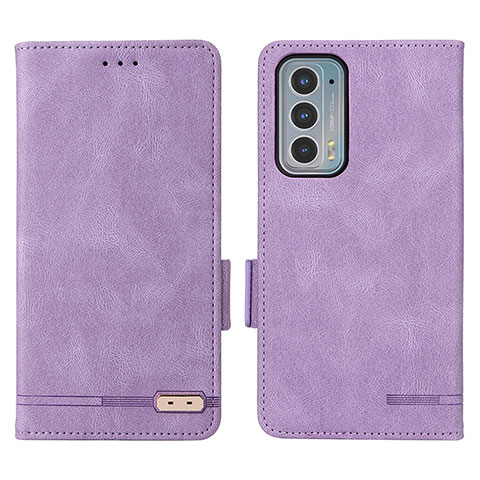 Custodia Portafoglio In Pelle Cover con Supporto L03Z per Motorola Moto Edge 20 5G Viola